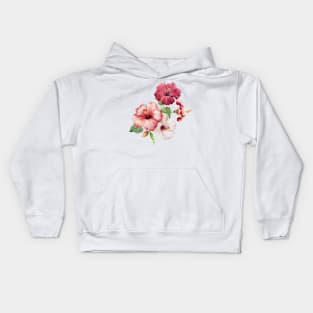 Watercolor Flowers Art Prints Kids Hoodie